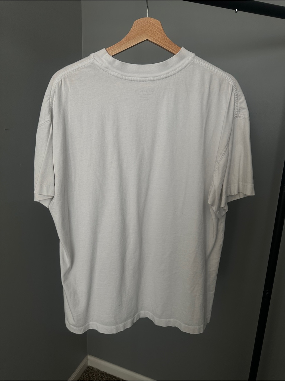 All Saints White Crewneck T-Shirt with Black Logo - Picture 4 of 4
